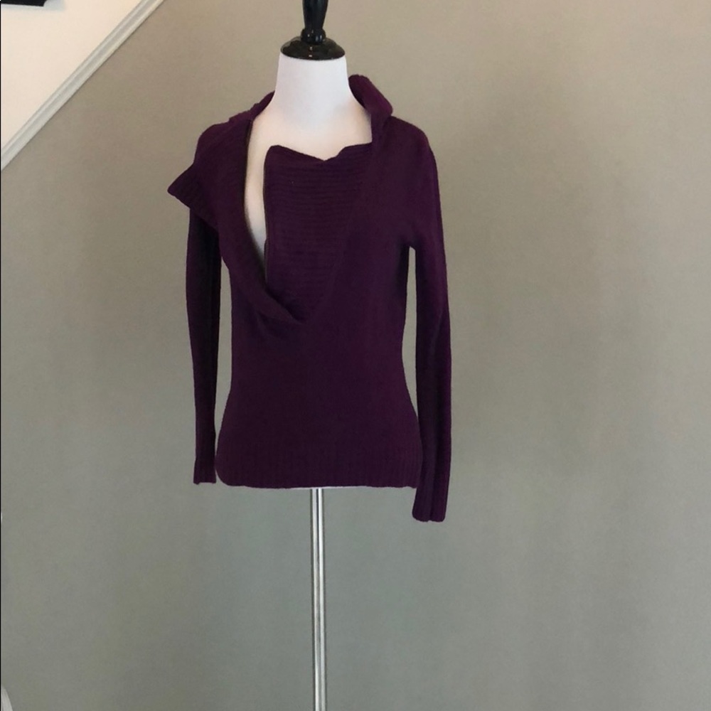 J crew Sz s purple zipper detail sweater